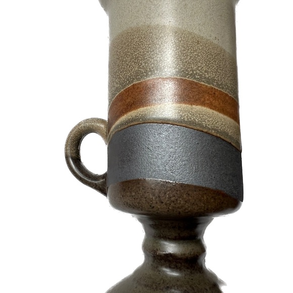 Otagiri Japan Mugs 2 Stoneware Tall Footed Irish Coffee Handcrafted Glazed Wave - Picture 4 of 7